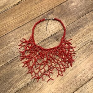 Coral Branch Seed Bead Necklace